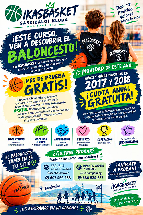 cartel hondarribia ikasbasket